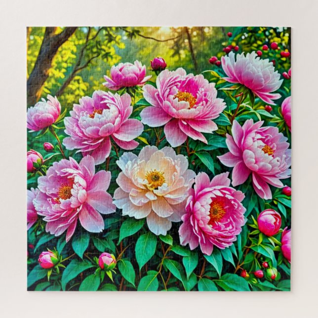 Puzzle Peony Garden (Vertical)