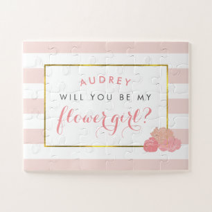 Puzzle Peony rose pâle   Personnalisé Soyez Ma Fille Fleu