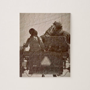 Puzzle Père et cheval et boguet amish de fille