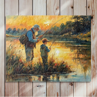 Puzzle Père et fils pêche