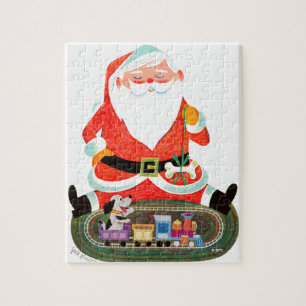 Puzzle Père Noël avec train