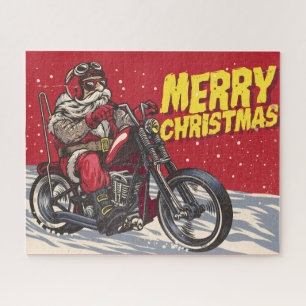 Puzzle père Noël Biker