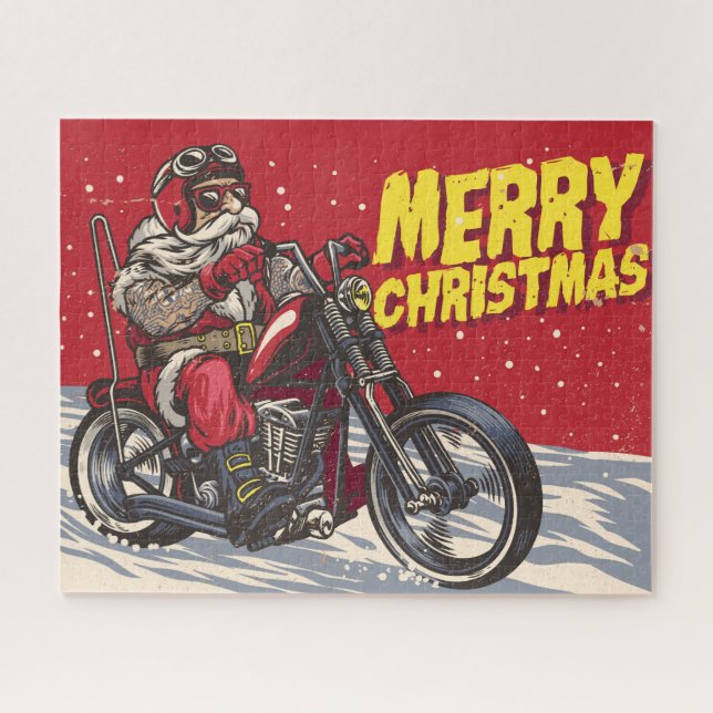 Puzzle père Noël Biker (Horizontal)