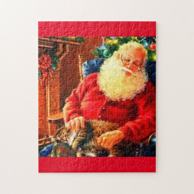 Puzzle Père Noël couché (Vertical)
