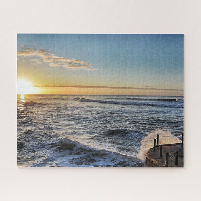 Puzzle Père Noël Cruz California Beach Ocean Sea Surf (Horizontal)