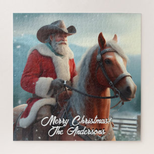 Puzzle Père Noël équitation Noël occidental