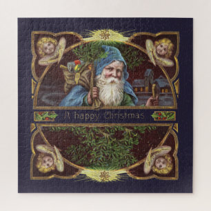 Puzzle Père Noël et Anges de style rétro