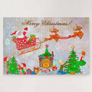 Puzzle Père Noël et Reindeer