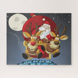 Puzzle Père Noël et Reindeer