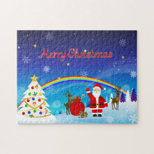 Puzzle Père Noël et rennes
