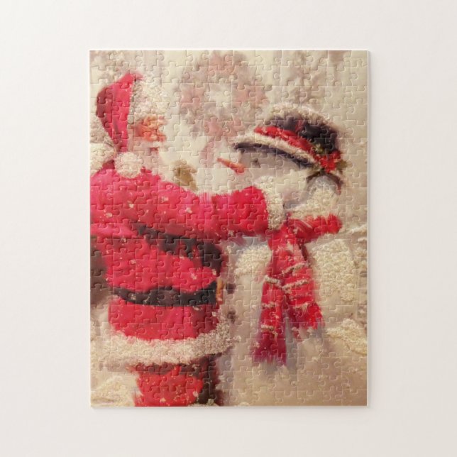 Puzzle Père Noël et snowman (Vertical)