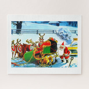 Puzzle Père Noël et son traîneau