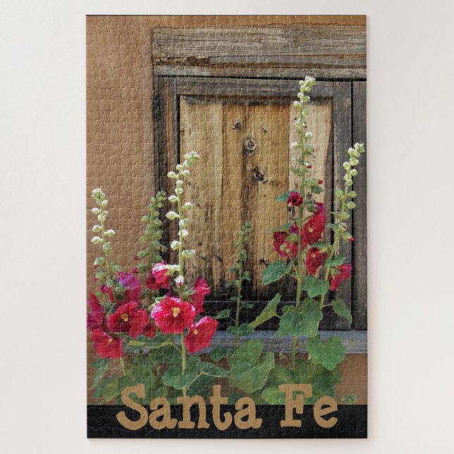 Puzzle Père Noël Fe New Mexico Adobe, Holly Hocks & Windo (Vertical)