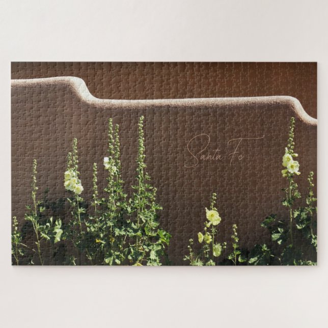 Puzzle Père Noël Fe Nouveau Mexique Adobe & Hollyhocks Pi (Horizontal)