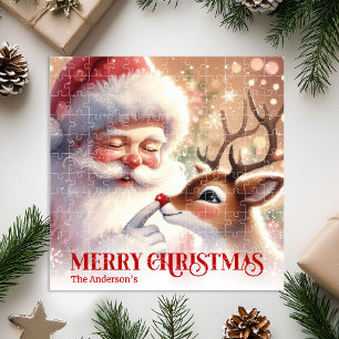 Puzzle Père Noël festif Rudolph Cadeau personnalisé pour 