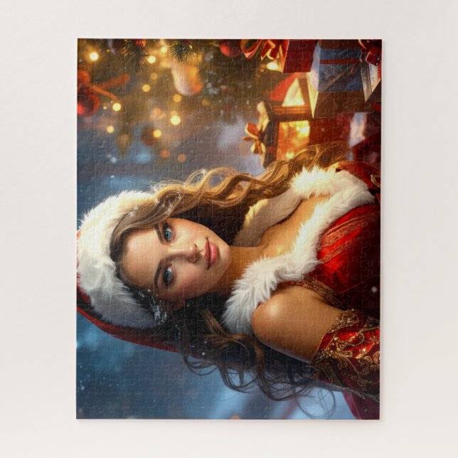 Puzzle Père Noël Girl in Christmas Revery (Vertical)