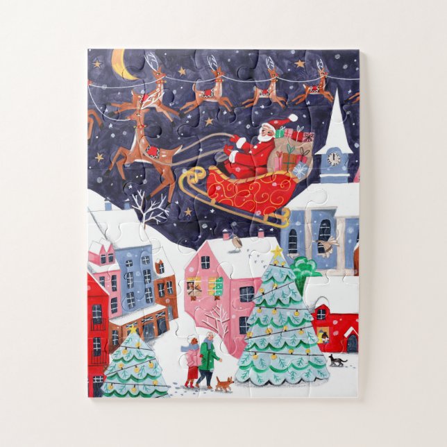 Puzzle Père Noël Nuit avant Noël (Vertical)