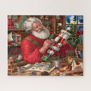 Puzzle Père Noël Nutcracker Peinture dans son atelier