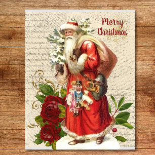 Puzzle Père Noël victorien vintage découpage antique