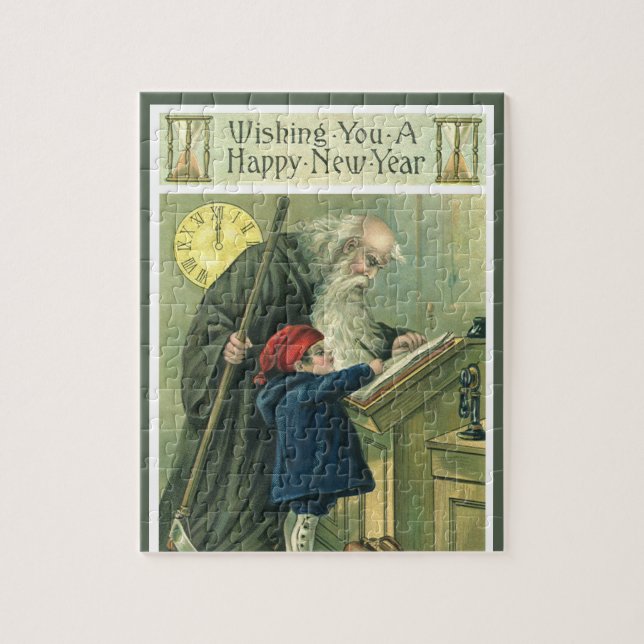 Puzzle Père Time vous souhaite une bonne année (Vertical)