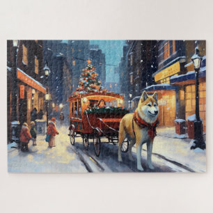 Puzzle Période de fêtes d'Akita de Noël