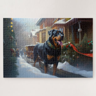 Puzzle Période de fêtes de Noël Rottweiler