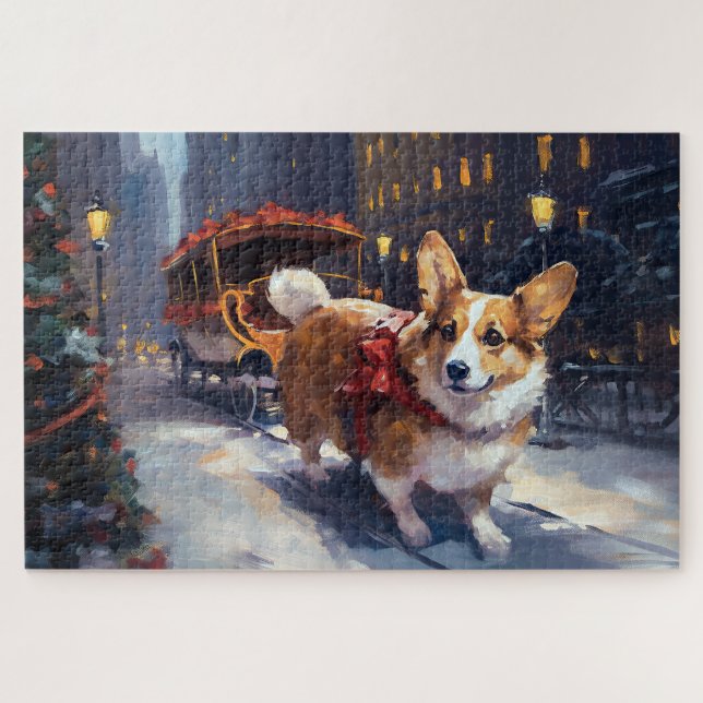 Puzzle Période festive de Noël Corgi (Horizontal)