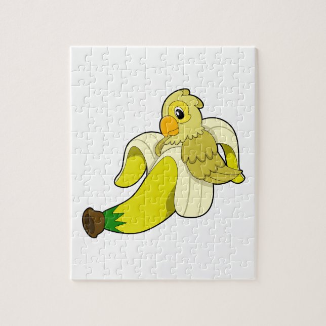 Puzzle Perroquet avec banane (Vertical)