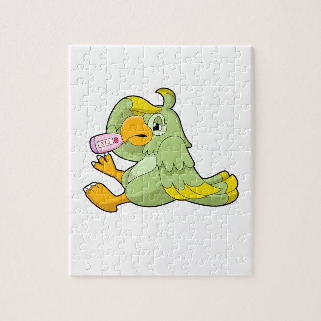 Puzzle Perroquet avec thermomètre clinique (Vertical)