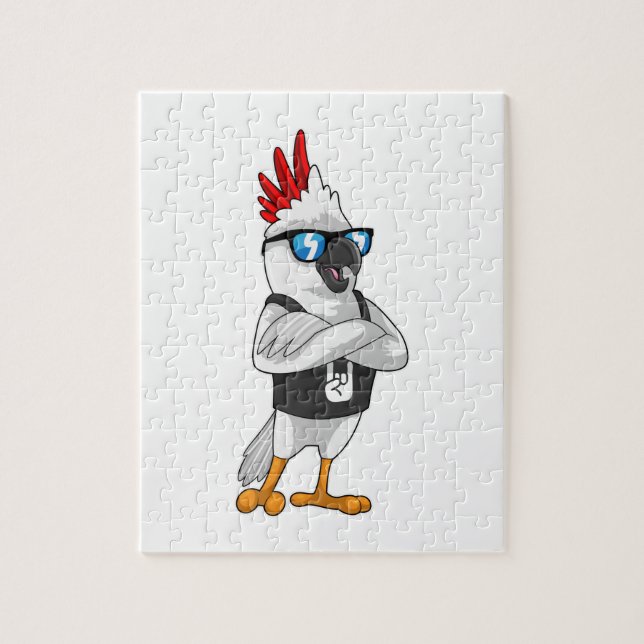 Puzzle Perroquet en tant que musicien avec lunettes de so (Vertical)