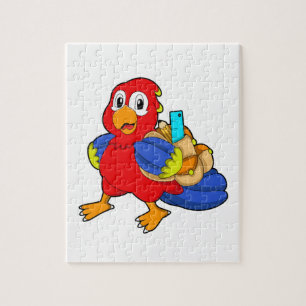 Puzzle Perroquet étudiant avec cartable