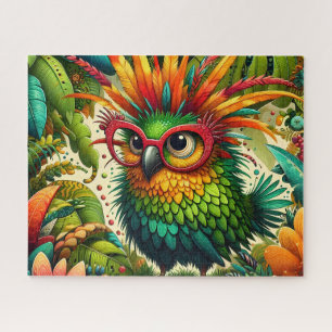 Puzzle Perroquet Tropical Mignon Avec Des Lunettes