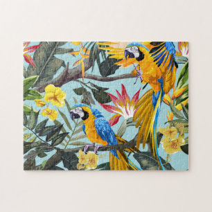 Puzzle Perroquets et palmiers tropicaux