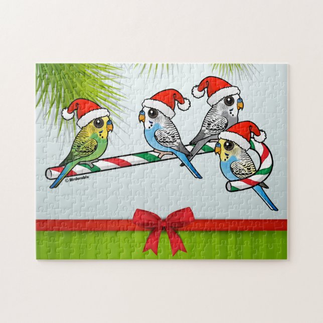Puzzle Perruches de Père Noël de sucre de canne (Horizontal)