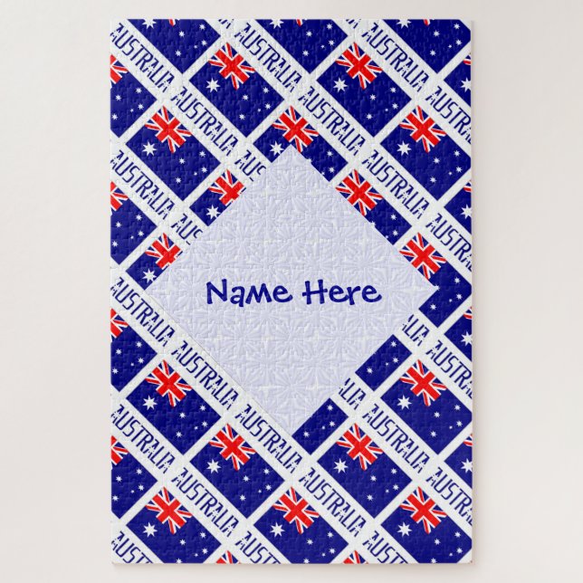 Puzzle Personalized Australia Flag Tiled (Vertical)