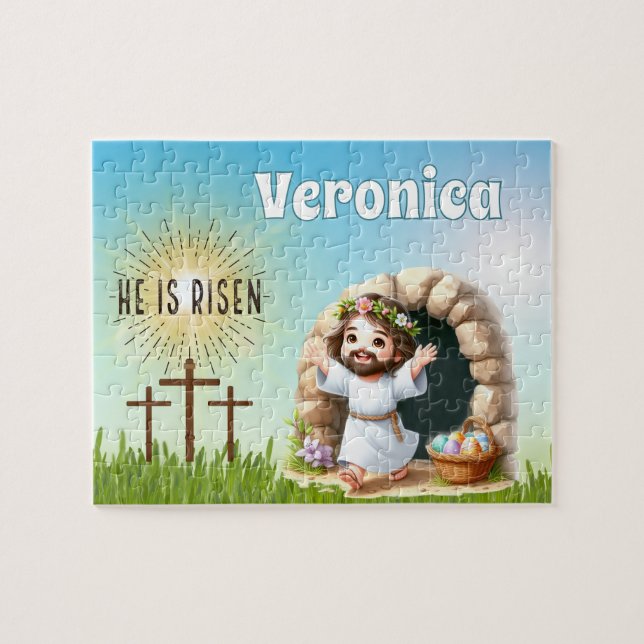 Puzzle Personalized He Is Risen Easter (Horizontal)