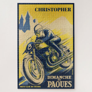 Puzzle Personalized Vintage Retro Motorcycle Racing Art