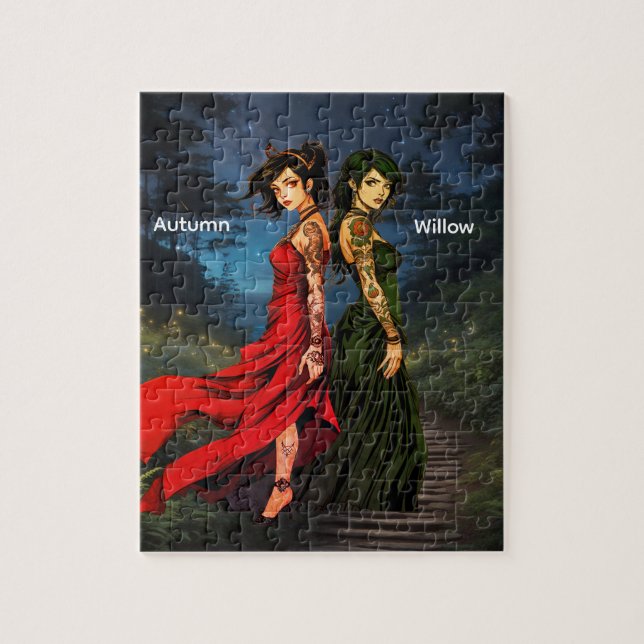 Puzzle Personized Anime Tattooed Girls   (Vertical)