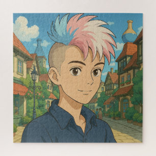 Puzzle Personnage d'anime transgenre avec Mohawk LGBTQI
