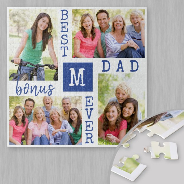 Puzzle Personnalisé 4 Photo Collage Bleu Meilleur Bonus P (Créateur téléchargé)