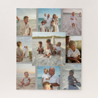 Puzzle personnalisé avec 9 photos de famille en co
