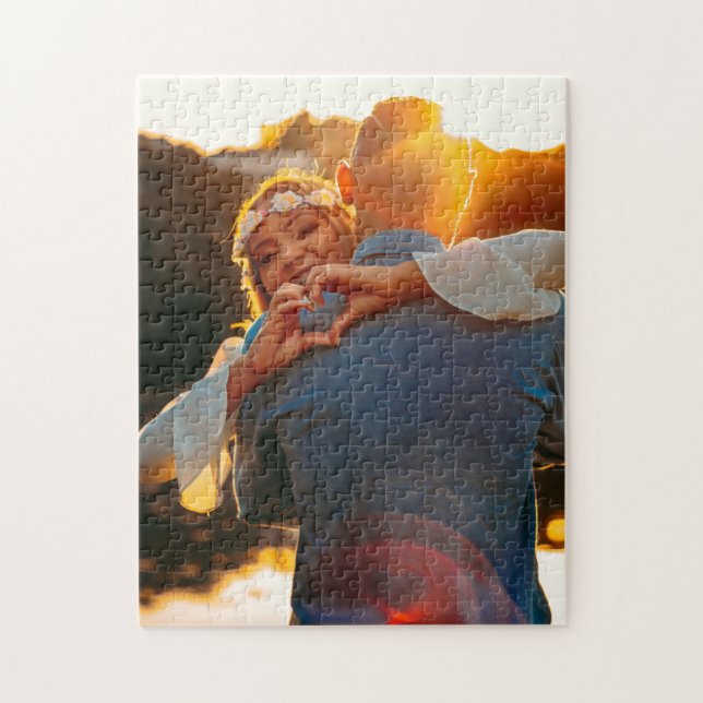 Puzzle Personnalisé Couple Photo Nouveaux Amateurs mariés (Vertical)