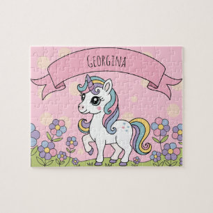 Puzzle Personnalisé Cute Girly Unicorn