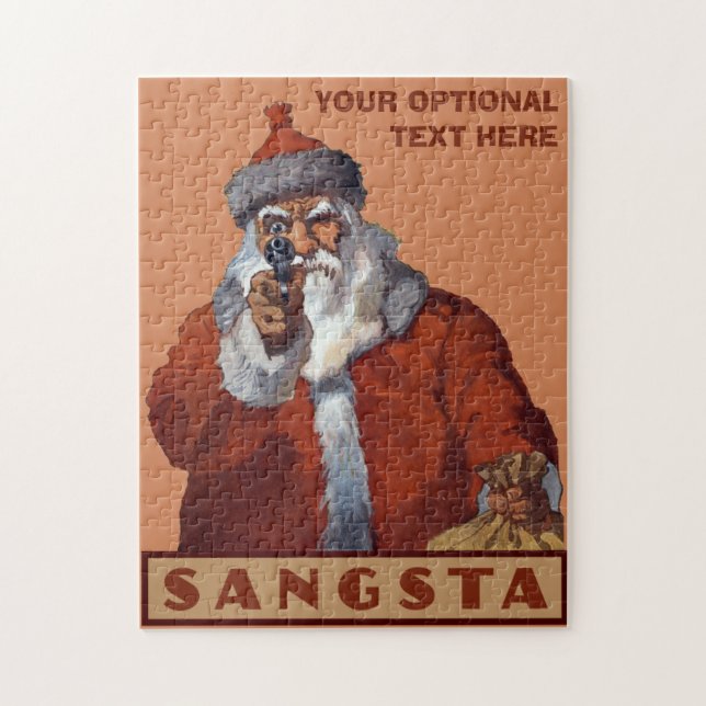 Puzzle personnalisé de Gangsta Père Noël (Vertical)