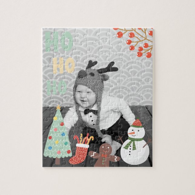 Puzzle personnalisé de Noël avec votre photo (Vertical)