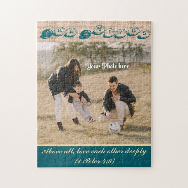 Puzzle personnalisé - Nom, Photo + Bible Verse (Vertical)