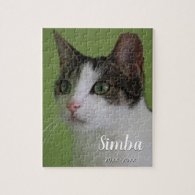 Puzzle personnalisé Pet Cat Memorial Puzzle Photo (Vertical)