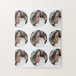 Puzzle personnalisé simple ajouter circulaire photo colla