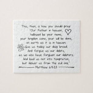 Puzzle Personnaliser Écriture manuscrite Bible Verse Les 