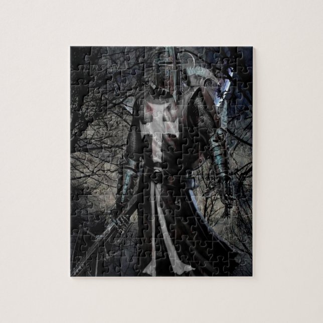 Puzzle Peste abstraite de chevalier noir d'imaginaire (Vertical)